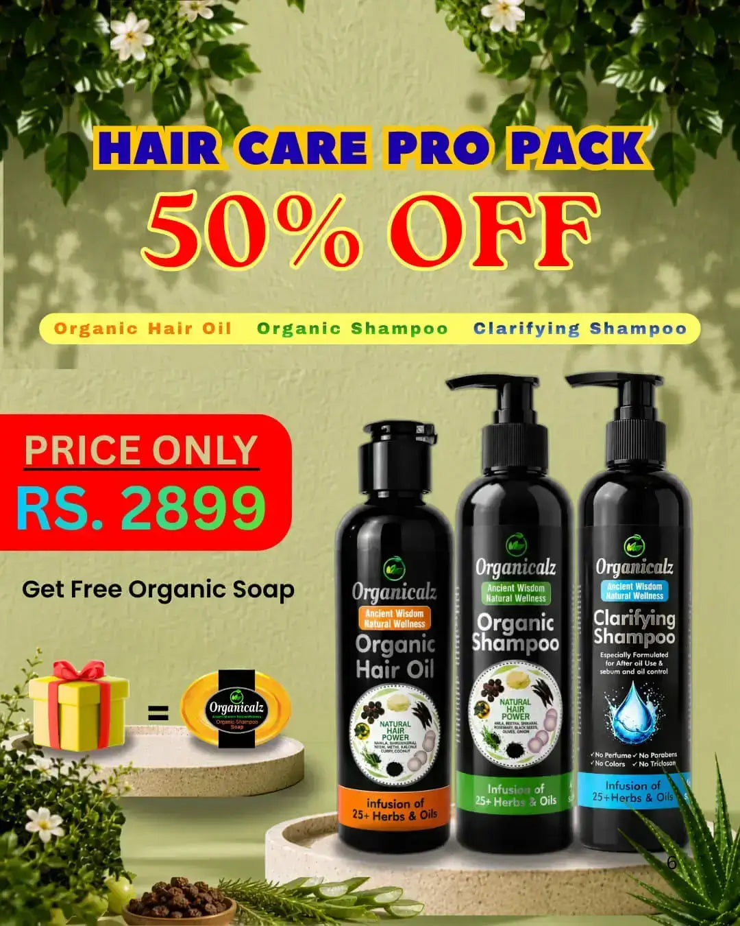 Hair Care Pro pack  ‎Organic hair oil²⁰⁰ᵐˡ‎ Clarifying +Organic shampoo³⁰⁰ᵐˡ ‎‎Free Organic hair soap